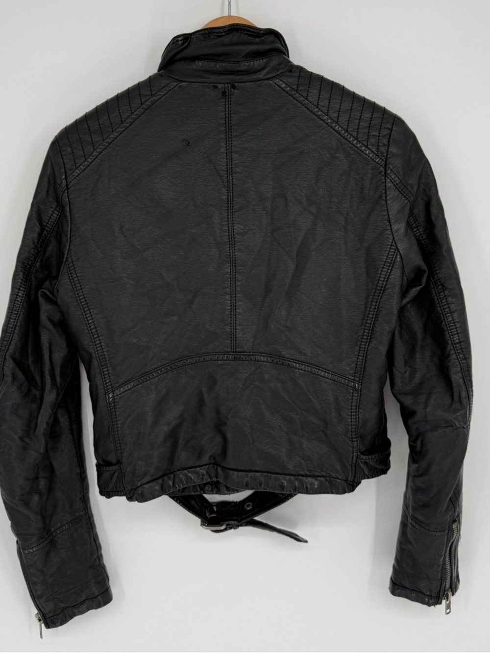 Free People Vegan Leather Moto Jacket Size S - Picture 7 of 8